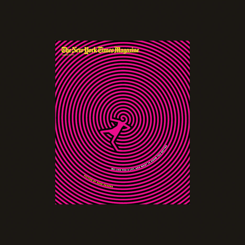 A pink spiral NYT Magazine cover by Arem Duplessis
