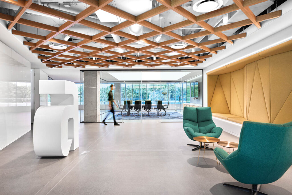 The Appian office in Virginia features a wooden lattice ceiling