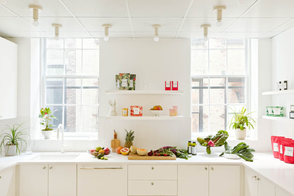 The white pantry reflects a residential kitchen