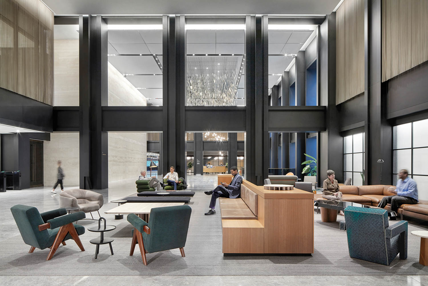 a public lounge in the Willis Tower by Gensler