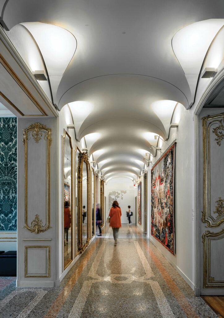 the main corridor of the piano nobile at an Italian museum