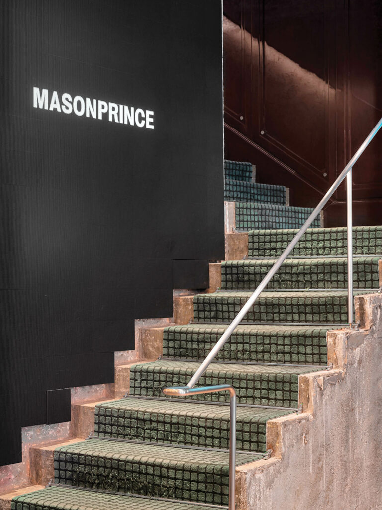stairs inside MasonPrince covered in mosaic tile