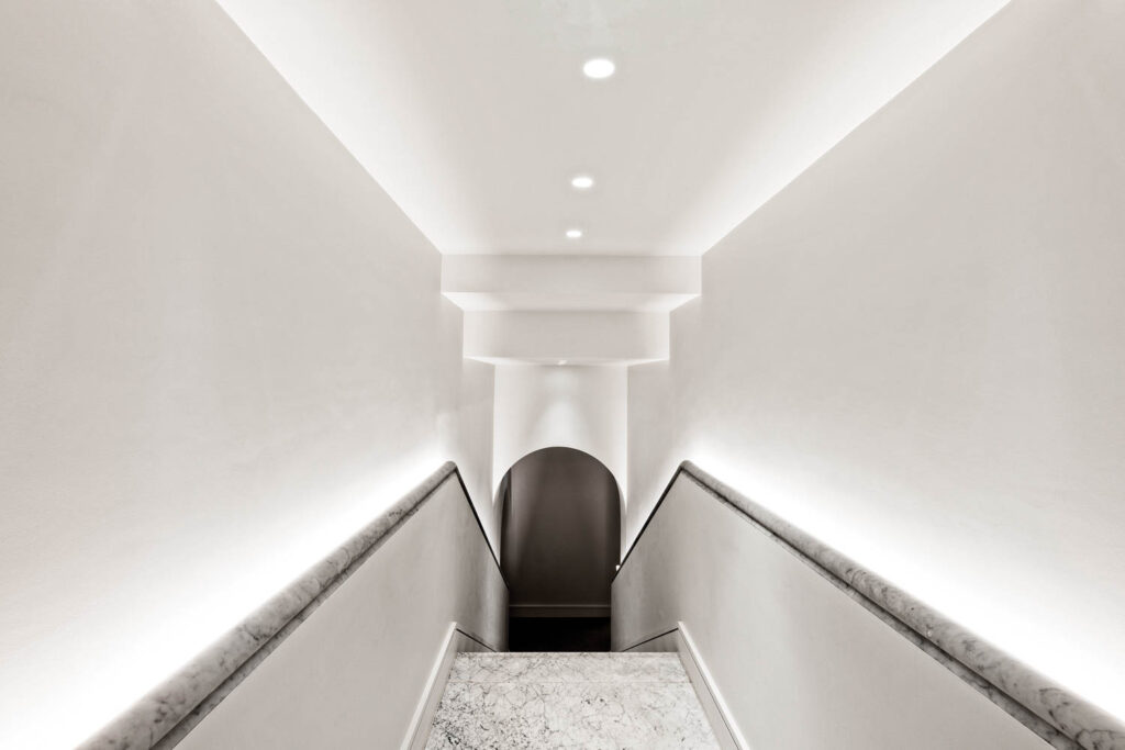 an Italian marble stairway